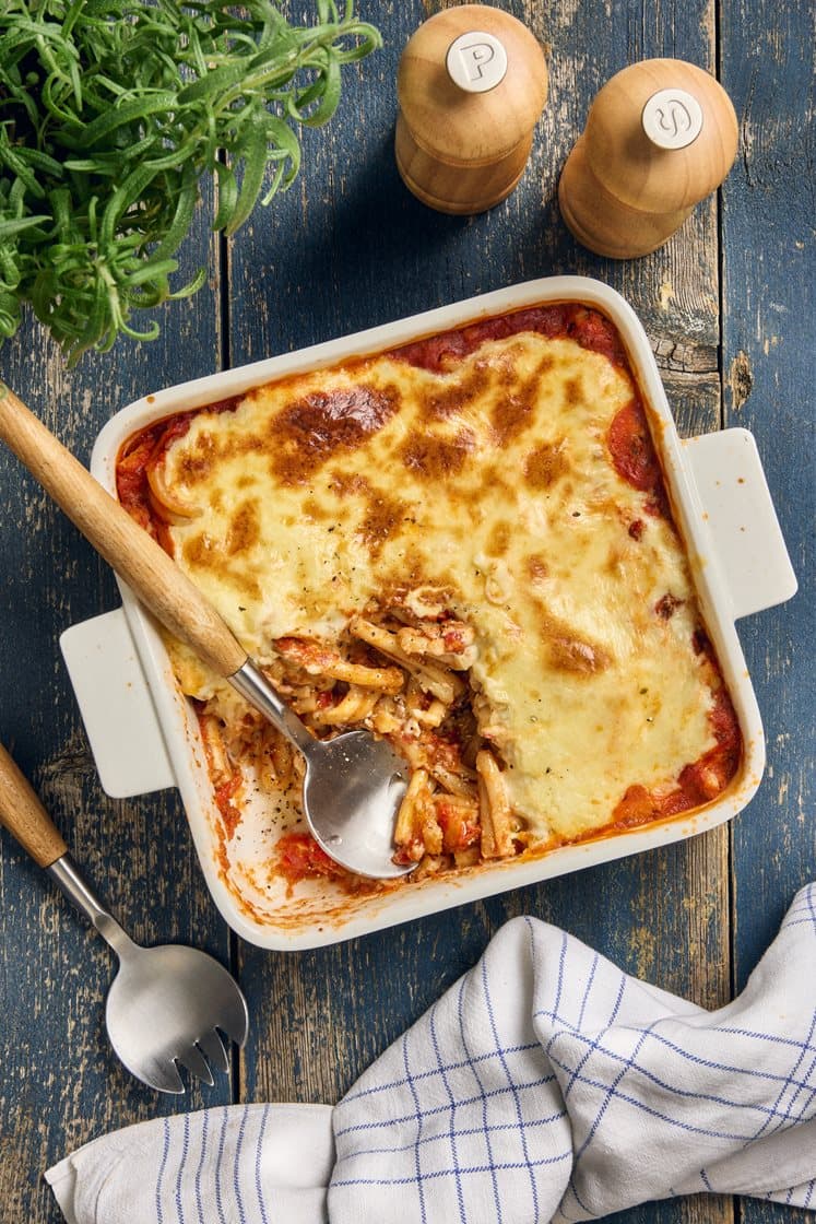 Enkel lasagnette på färdig bolognese och casarecce