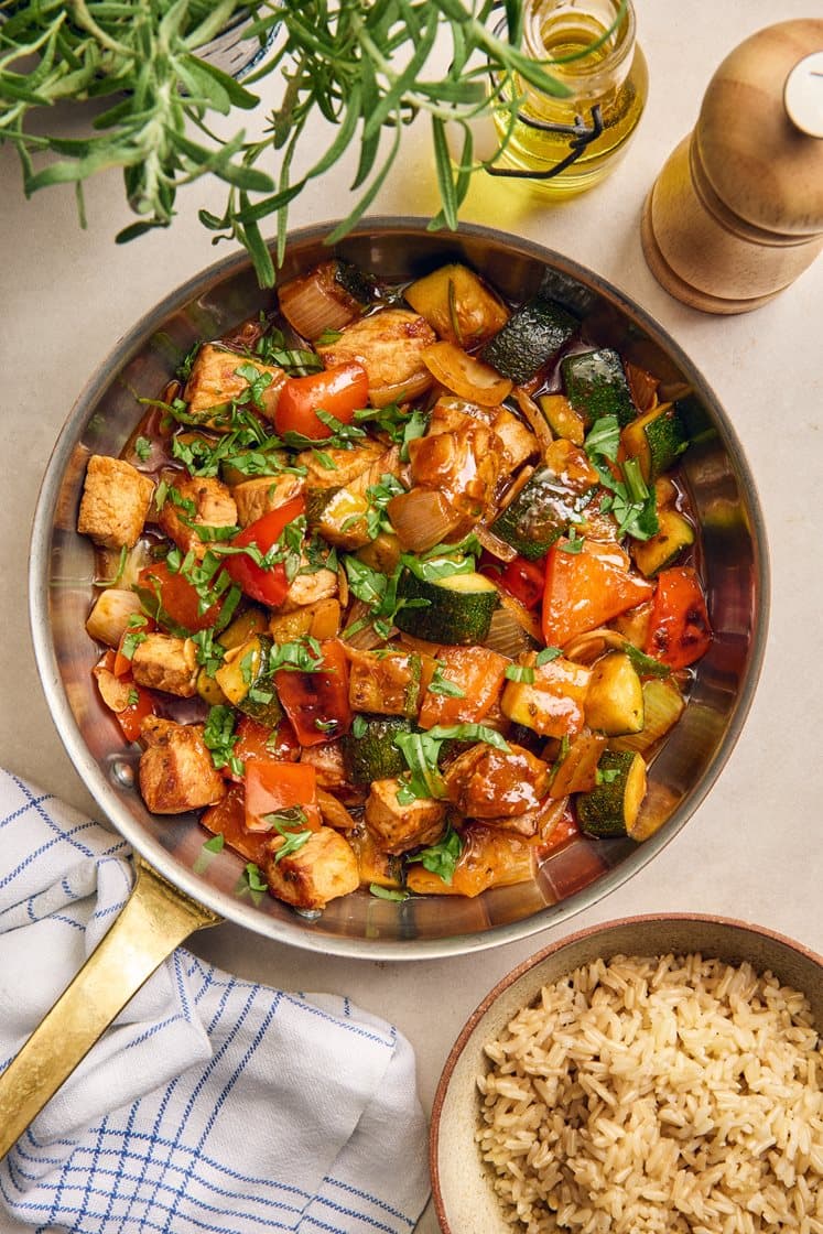 Provensalsk fläsksauté med fullkornsris