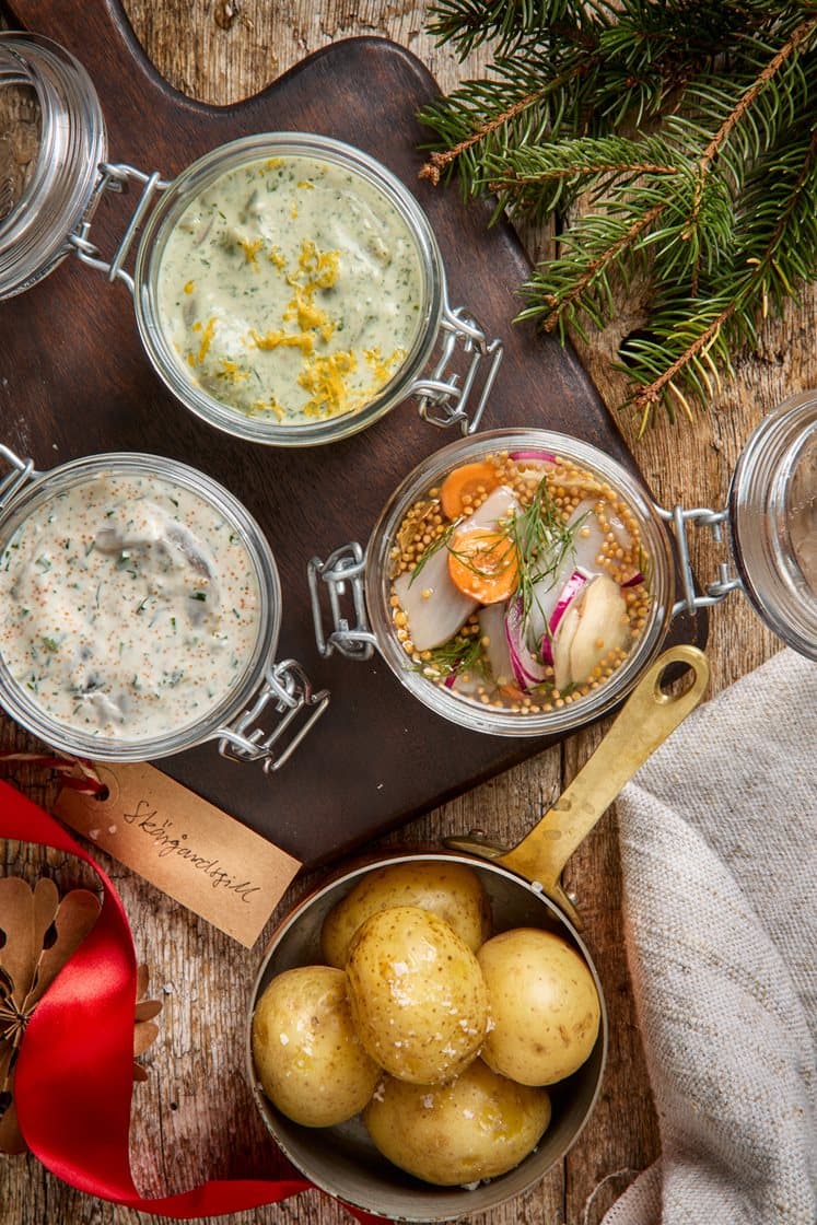 Silltallrik med tillbehör - Skärgårdssill, Glasmästarsill, Ört- och citronsill