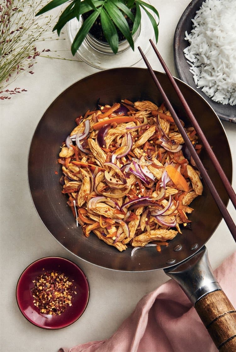 Sweet and sour chicken - kyckling med färsk ingefära och chili