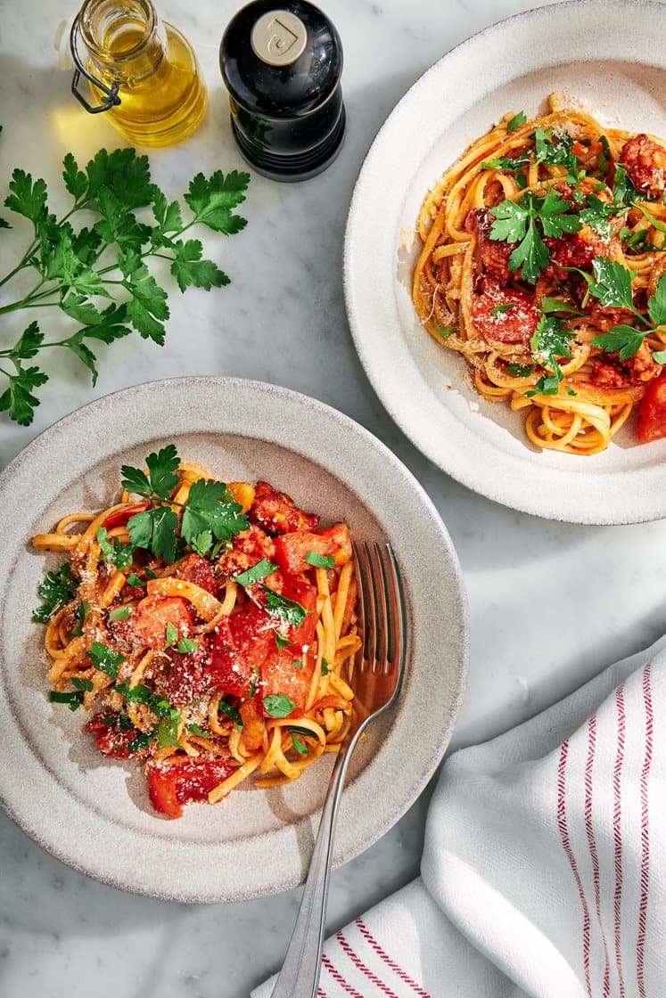 Salsicciapanna med fänkål och riven parmesan