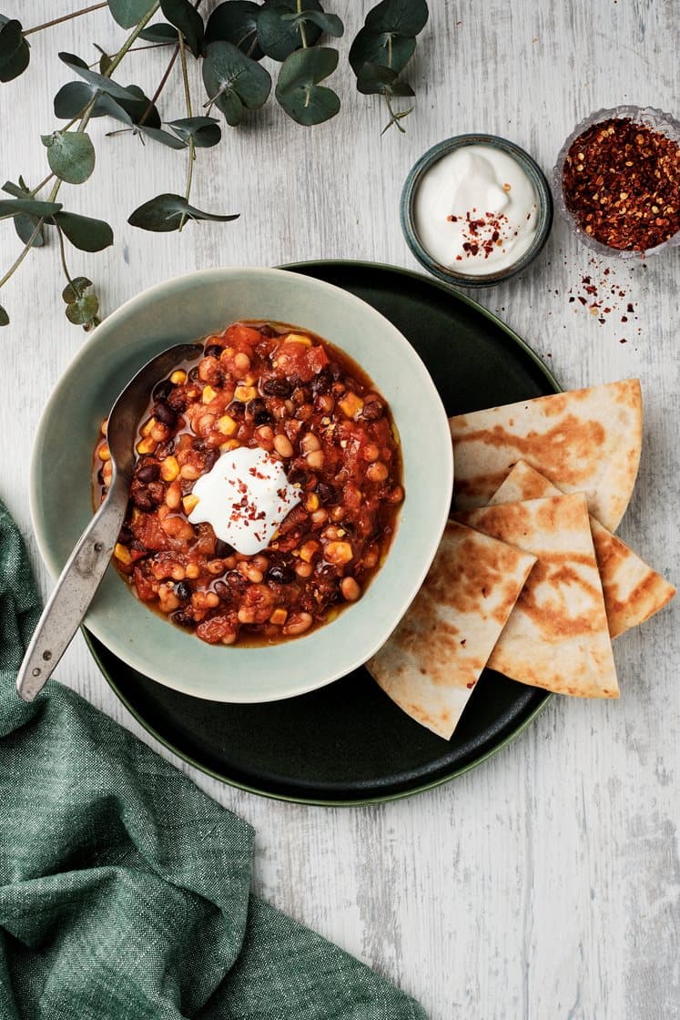 Chili sin carne med quesadillas Recept Linas Matkasse